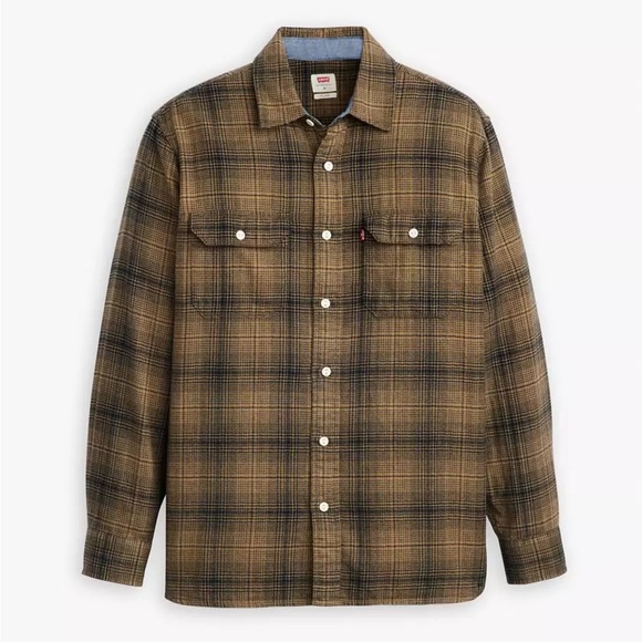 Levi's Classic Worker Overshirt - Size S - Ametrine Plaid Ermine Brown - NWT - Picture 3 of 10